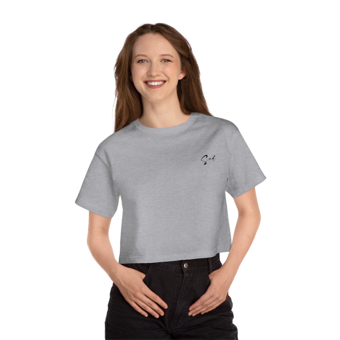 Anime Sad Girl Crop Top (Champion T)