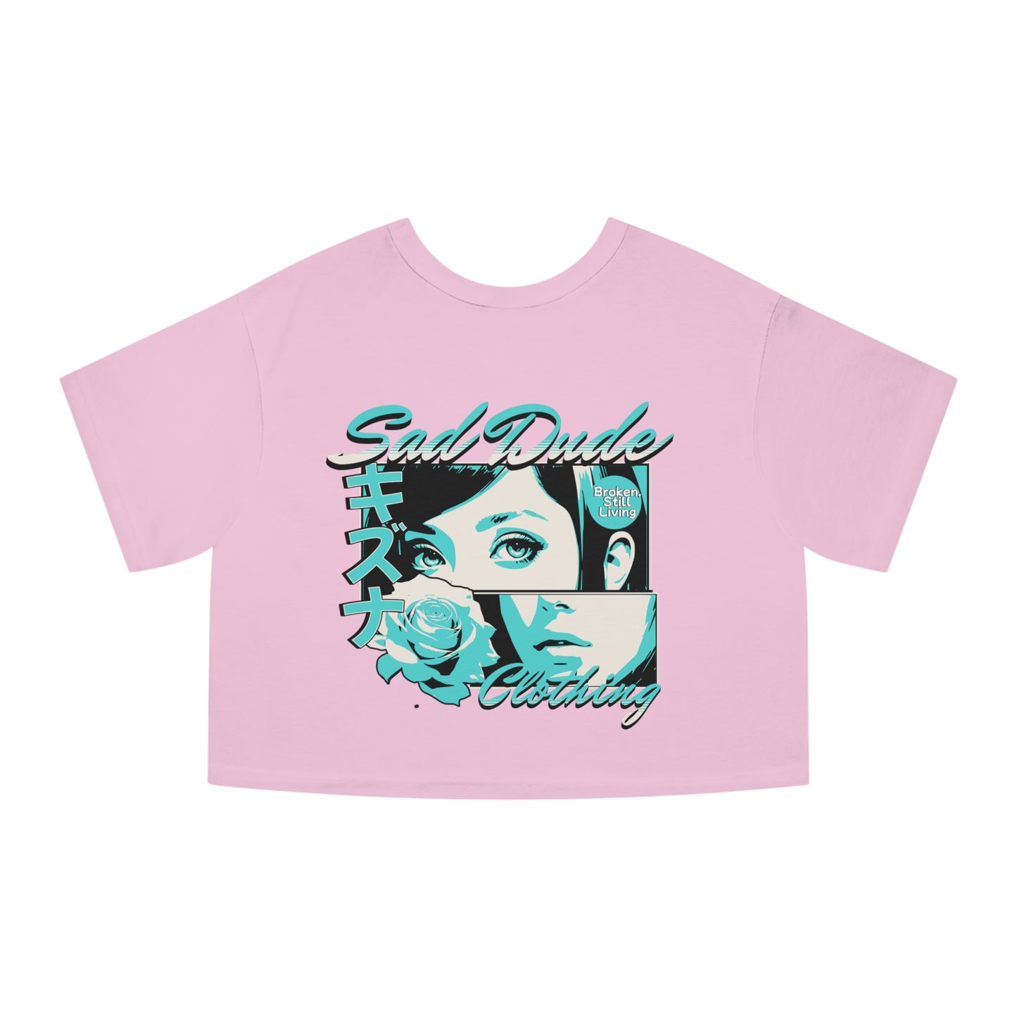 Anime Sad Girl Crop Top (Champion T)
