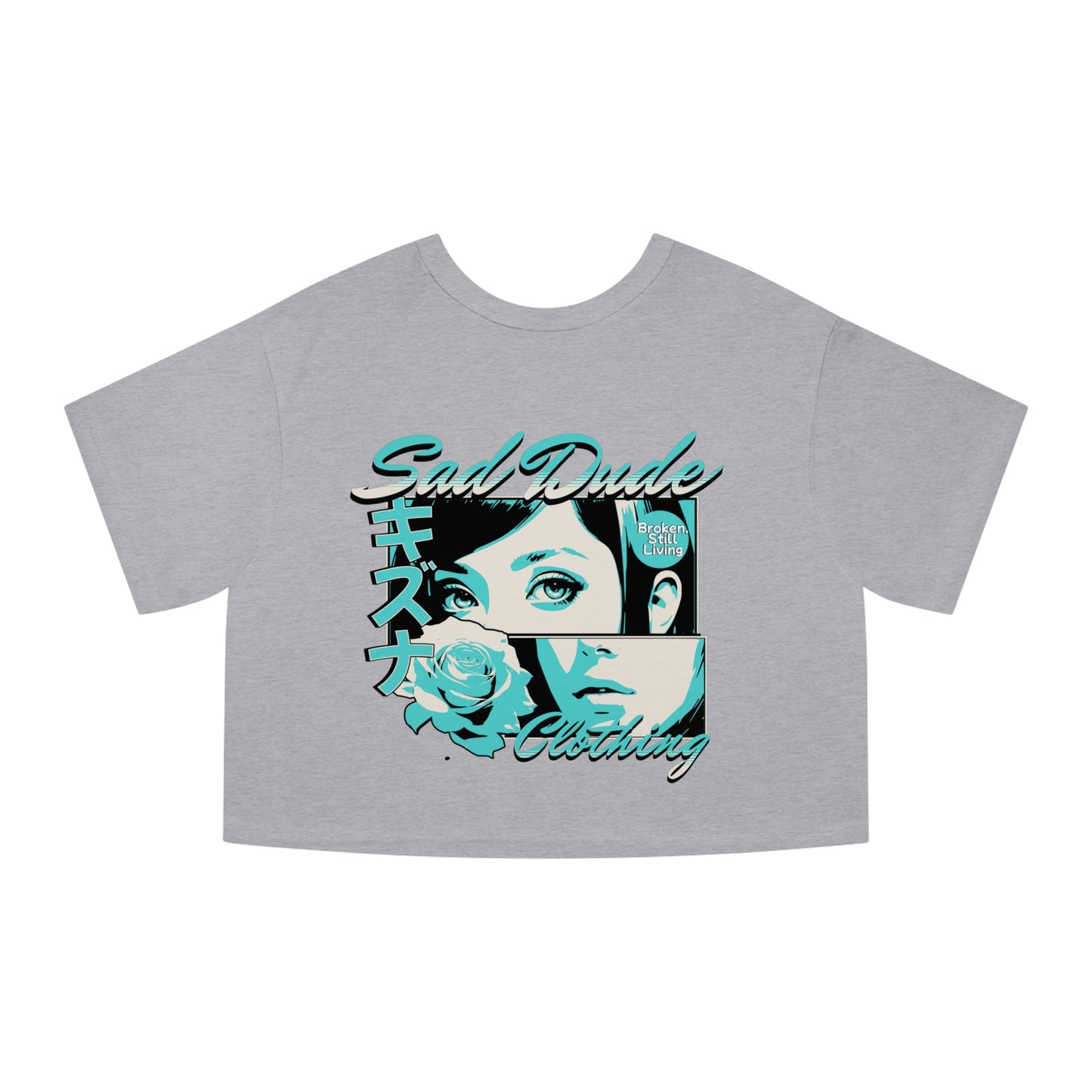 Anime Sad Girl Crop Top (Champion T)