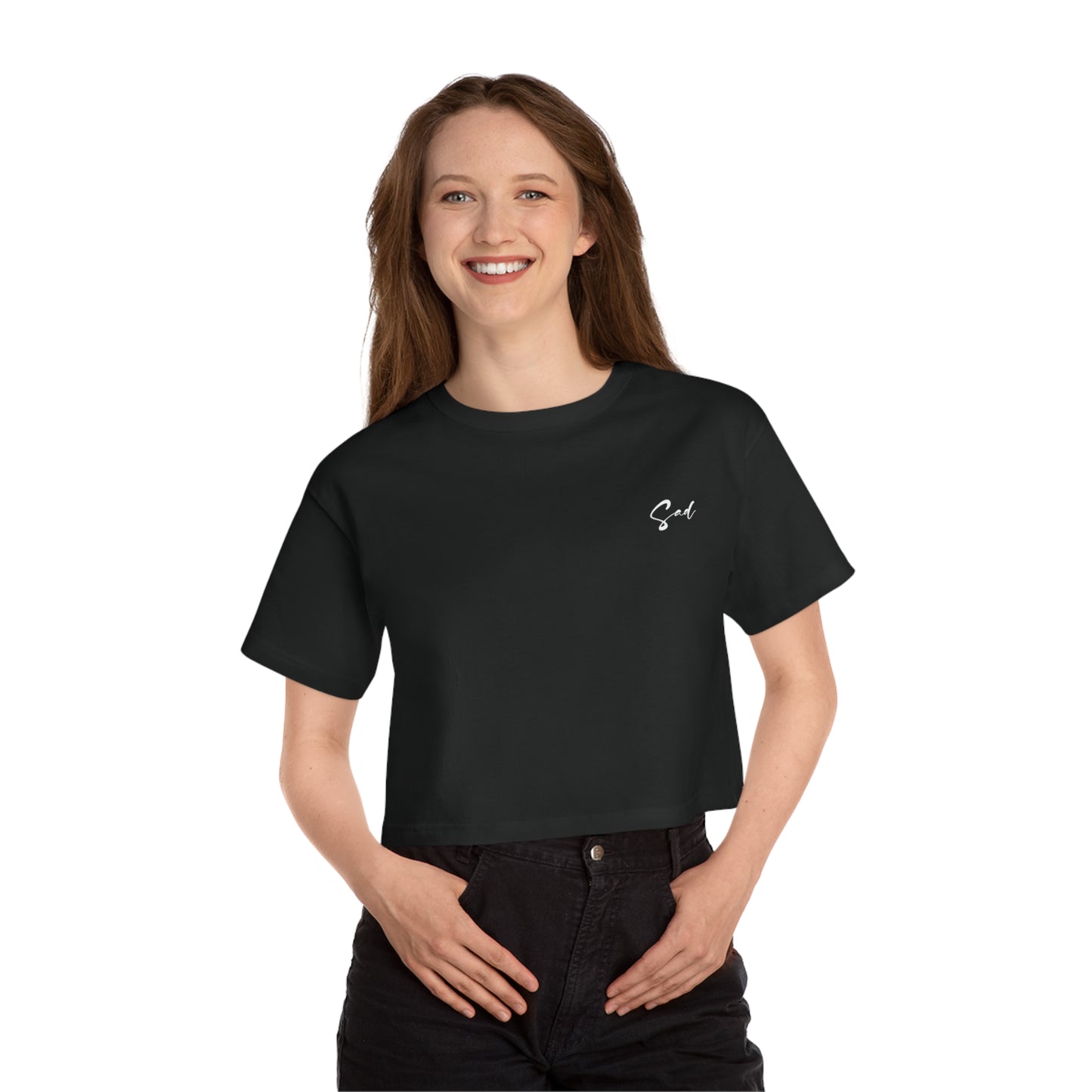 Anime Sad Girl Crop Top (Champion T)